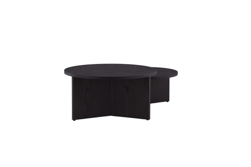 Sohvapöytäsetti Saltö 2kpl Pyöreät 85 cm/65 cm Puu Musta - Musta - Huonekalut - Pöytä & ruokailuryhmä - Apupöytä & sivupöytä - Sarjapöytä