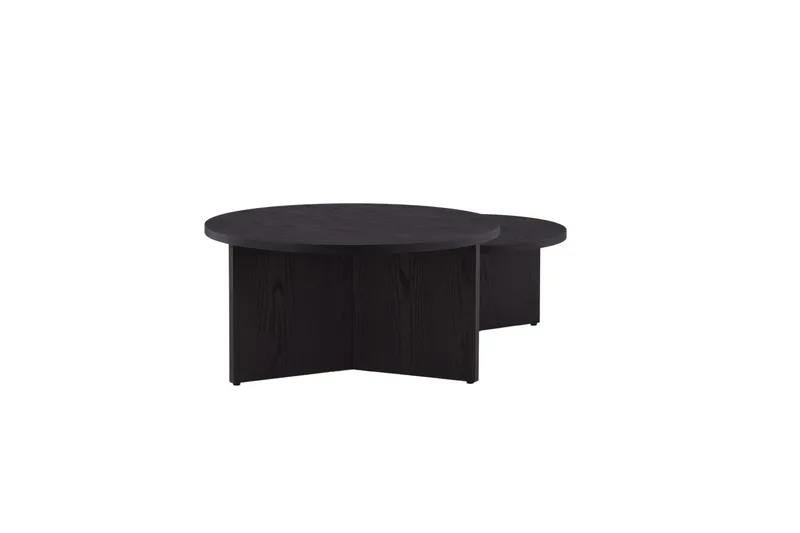 Sohvapöytäsetti Saltö 2kpl Pyöreät 85 cm/65 cm Puu Musta - Musta - Huonekalut - Pöytä & ruokailuryhmä - Apupöytä & sivupöytä - Sarjapöytä