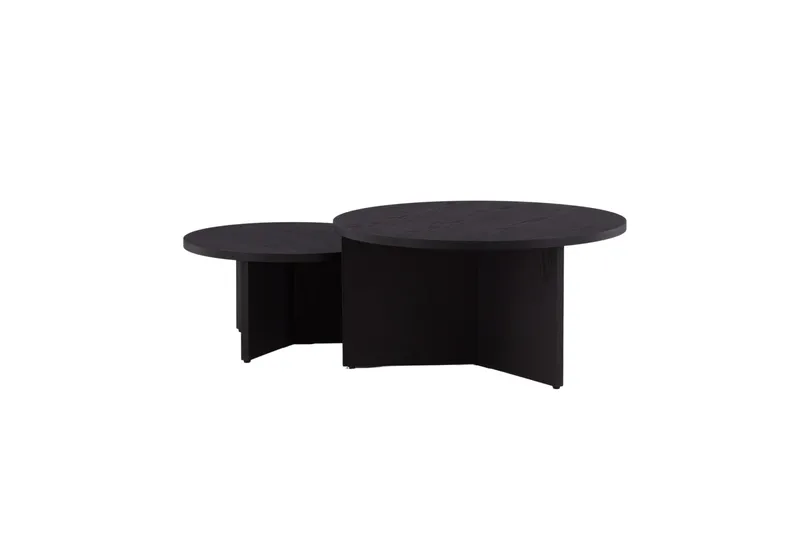Sohvapöytäsetti Saltö 2kpl Pyöreät 85 cm/65 cm Puu Musta, Musta
