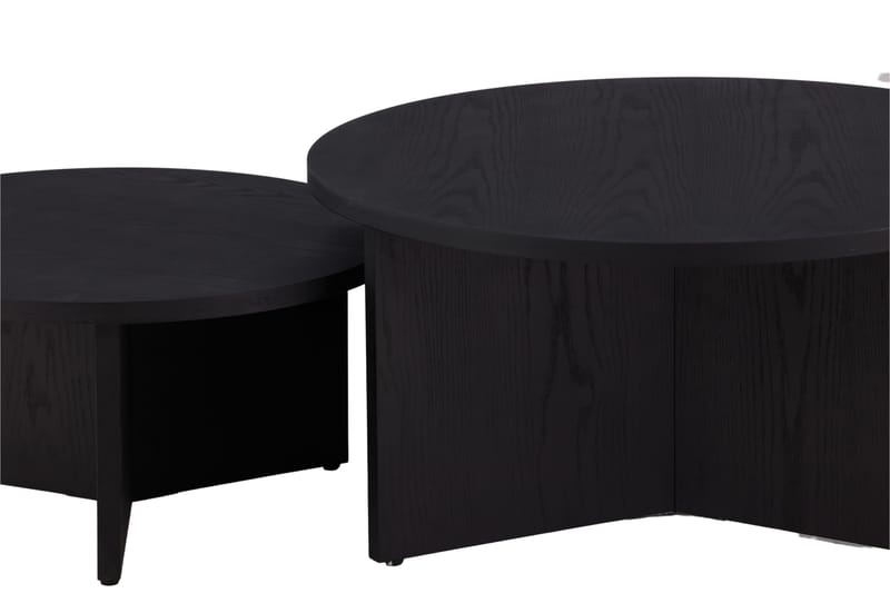 Sohvapöytäsetti Saltö 2kpl Pyöreät 85 cm/65 cm Puu Musta - Musta - Huonekalut - Pöytä & ruokailuryhmä - Apupöytä & sivupöytä - Sarjapöytä