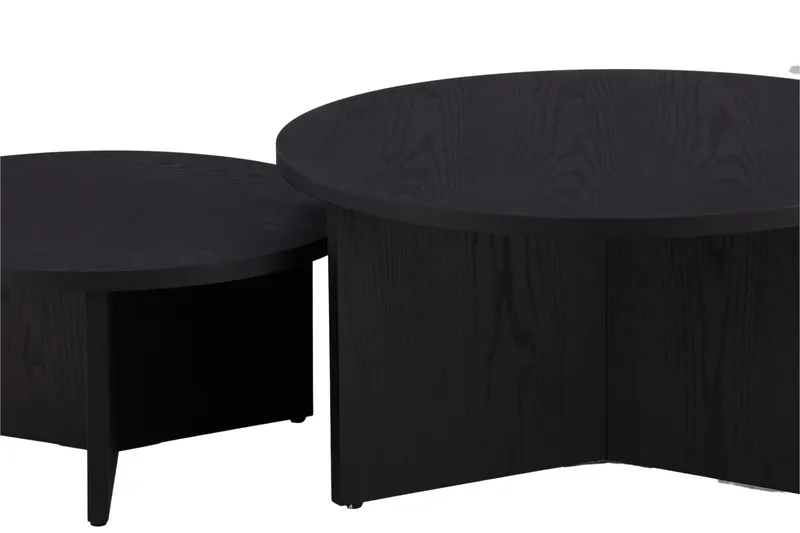 Sohvapöytäsetti Saltö 2kpl Pyöreät 85 cm/65 cm Puu Musta - Musta - Huonekalut - Pöytä & ruokailuryhmä - Apupöytä & sivupöytä - Sarjapöytä
