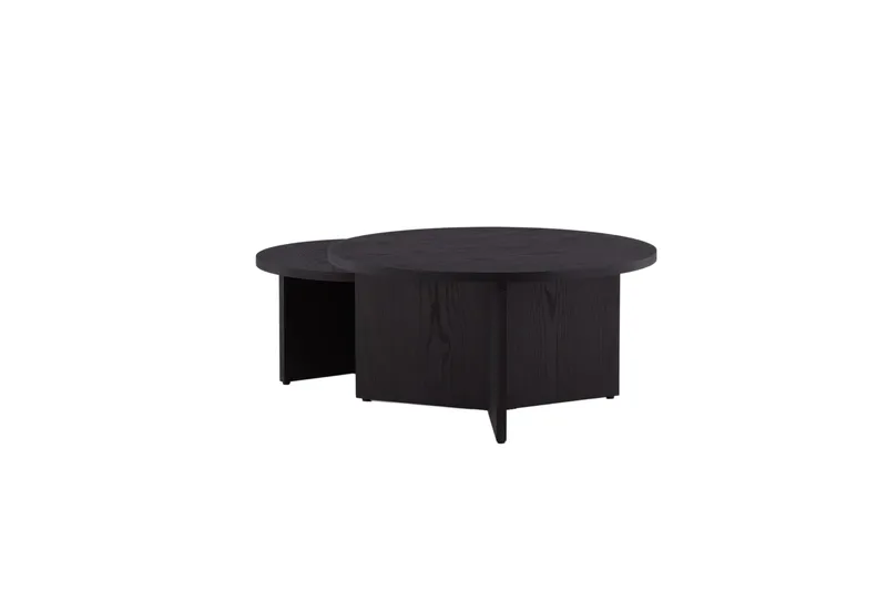 Sohvapöytäsetti Saltö 2kpl Pyöreät 85 cm/65 cm Puu Musta - Musta - Huonekalut - Pöytä & ruokailuryhmä - Apupöytä & sivupöytä - Sarjapöytä