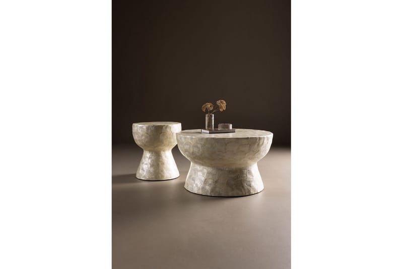 Sohvapöytäsetti VIND Sandön 2 kpl Pyöreät 70 cm/40 cm Vaaleanharmaa - Huonekalut - Pöytä & ruokailuryhmä - Apupöytä & sivupöytä - Sarjapöytä