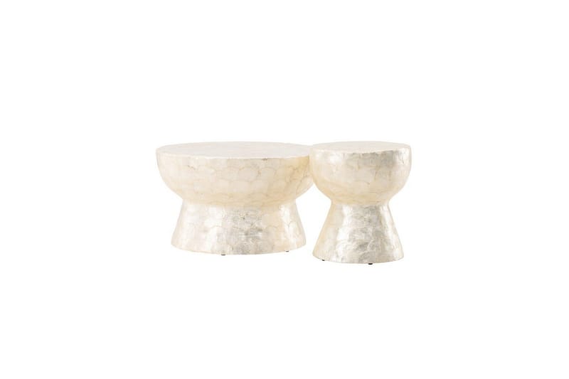 Sohvapöytäsetti VIND Sandön 2 kpl Pyöreät 70 cm/40 cm Vaaleanharmaa - Huonekalut - Pöytä & ruokailuryhmä - Apupöytä & sivupöytä - Sarjapöytä