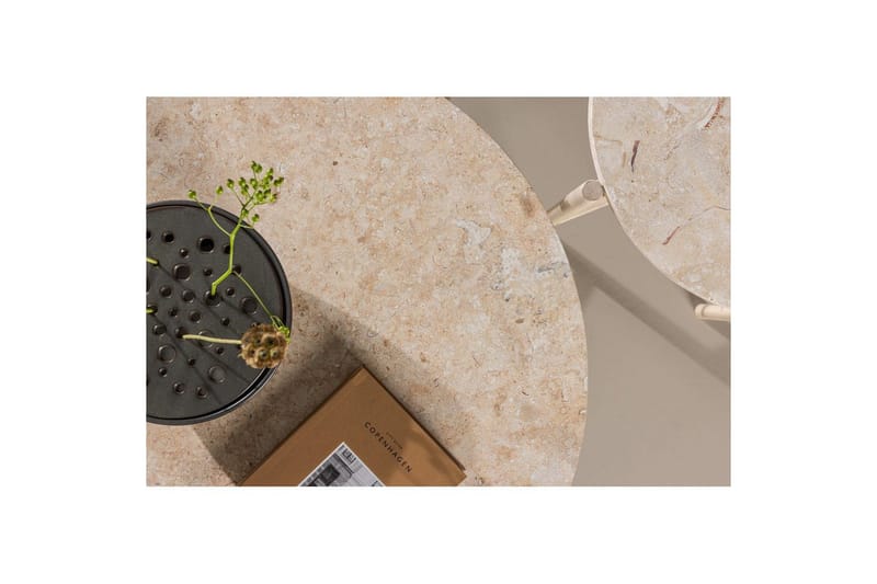 Sohvapöytäsetti VIND Sandhamn 2 kpl Pyöreät 70 cm/40 cm Beige - Huonekalut - Pöytä & ruokailuryhmä - Apupöytä & sivupöytä - Sarjapöytä