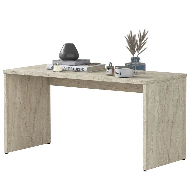 Sohvapöytäsetti Wallxpert Cleo Shelf (90 x 44,8 x 40 cm) travertiini - Travertiini - Huonekalut - Pöytä & ruokailuryhmä - Sohvapöytä