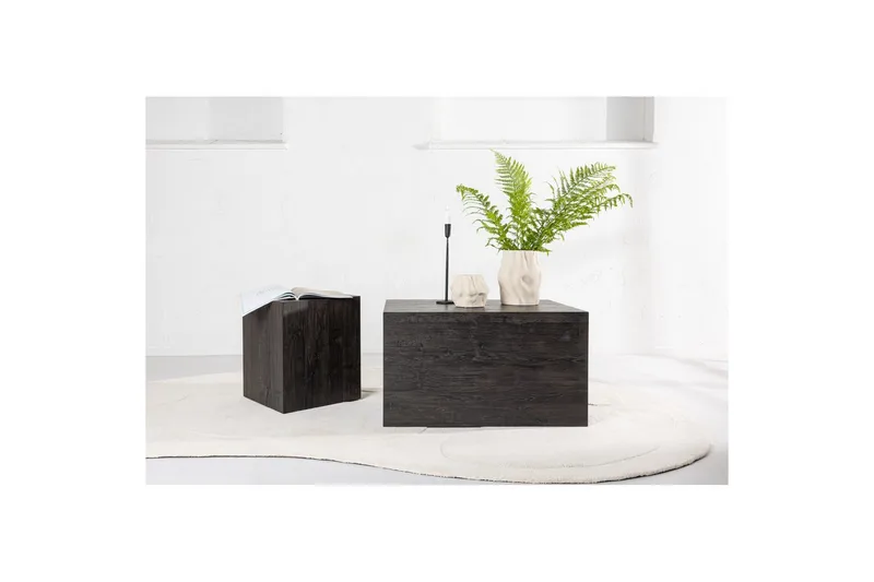 Sohvapöytäsetti York 2 kpl 60x80 cm/40x40 cm Mokka - Mokka - Huonekalut - Pöytä & ruokailuryhmä - Apupöytä & sivupöytä - Sarjapöytä