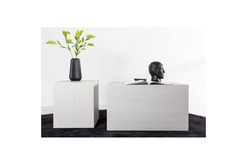 Sohvapöytäsetti York 2 kpl 60x80 cm/40x40 cm Valkoinen - Valkoinen - Huonekalut - Pöytä & ruokailuryhmä - Sohvapöytä