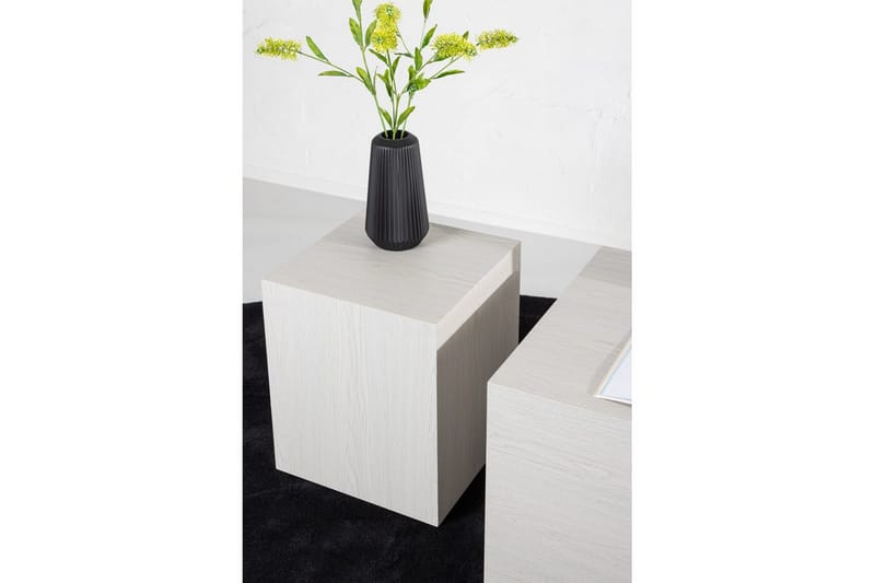 Sohvapöytäsetti York 2 kpl 60x80 cm/40x40 cm Valkoinen - Valkoinen - Huonekalut - Pöytä & ruokailuryhmä - Sohvapöytä
