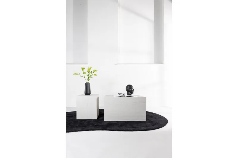 Sohvapöytäsetti York 2 kpl 60x80 cm/40x40 cm Valkoinen - Valkoinen - Huonekalut - Pöytä & ruokailuryhmä - Sohvapöytä