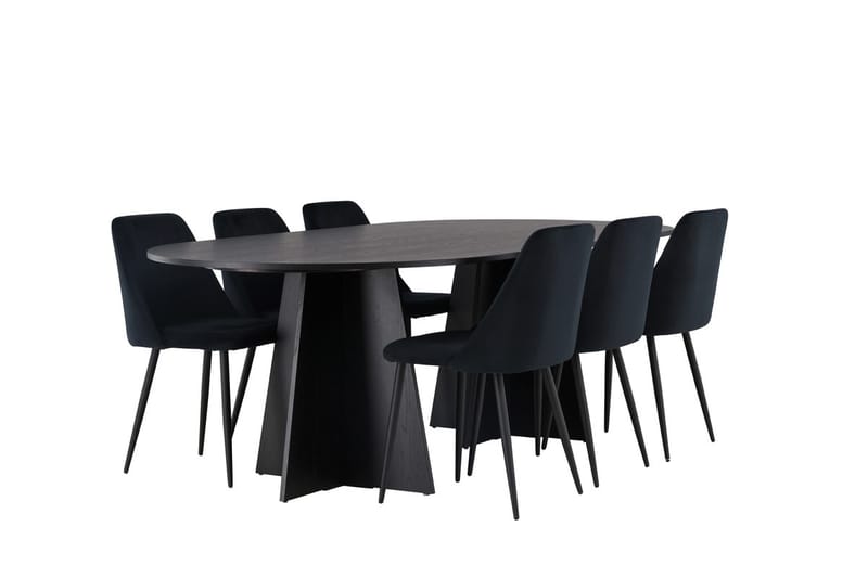 Soikea Bariso-ruokapöytä 230x115x75 cm ja 6 Night-ruokatuolia - Huonekalut - Pöytä & ruokailuryhmä - Ruokailuryhmä