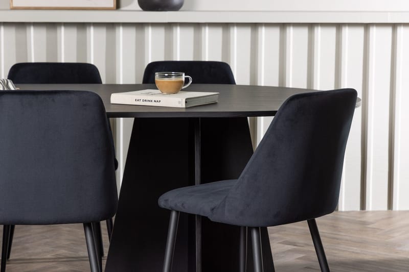 Soikea Bariso-ruokapöytä 230x115x75 cm ja 6 Night-ruokatuolia - Huonekalut - Pöytä & ruokailuryhmä - Ruokailuryhmä