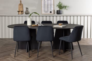 Soikea Bariso-ruokapöytä 230x115x75 cm ja 6 Night-ruokatuolia - Huonekalut - Pöytä & ruokailuryhmä - Ruokailuryhmä