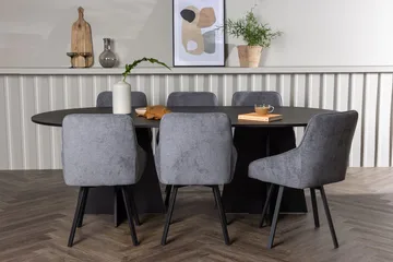 Soikea Bariso-ruokapöytä 230x115x75 cm ja 6 Rosie-ruokatuolia - Huonekalut - Pöytä & ruokailuryhmä - Ruokailuryhmä