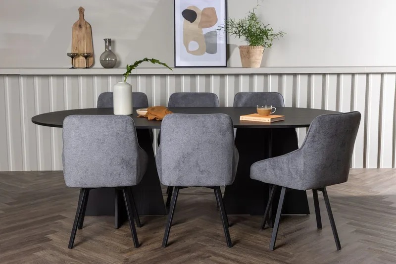 Soikea Bariso-ruokapöytä 230x115x75 cm ja 6 Rosie-ruokatuolia