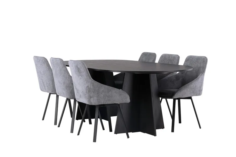 Soikea Bariso-ruokapöytä 230x115x75 cm ja 6 Rosie-ruokatuolia - Huonekalut - Pöytä & ruokailuryhmä - Ruokailuryhmä