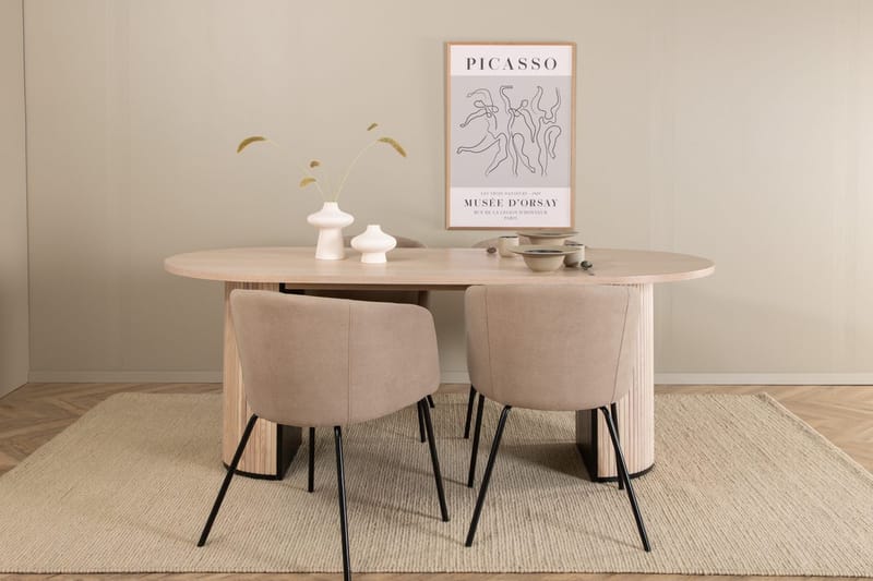 Soikea ruokailuryhmä Venture Home Bianca, Berit Beige Vaalea puu 4 kpl - Huonekalut - Pöytä & ruokailuryhmä - Ruokailuryhmä
