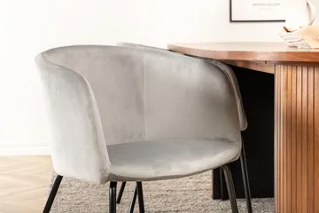 Soikea ruokailuryhmä Venture Home Bianca, Berit - pähkinä ja vaaleanharmaa - Huonekalut - Pöytä & ruokailuryhmä - Ruokailuryhmä
