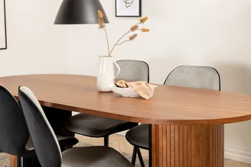 Soikea ruokailuryhmä Venture Home Bianca, Emma Natur - pähkinänvärinen, vaaleanharmaa, musta - Huonekalut - Pöytä & ruokailuryhmä - Ruokailuryhmä