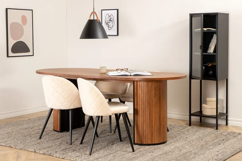Soikea ruokailuryhmä Venture Home Bianca, Velvet Tumma puu - Huonekalut - Pöytä & ruokailuryhmä - Ruokailuryhmä