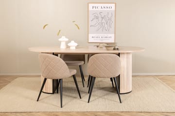 Soikea ruokailuryhmä Venture Home Bianca, Velvet Valkolakattu - Huonekalut - Pöytä & ruokailuryhmä - Ruokailuryhmä