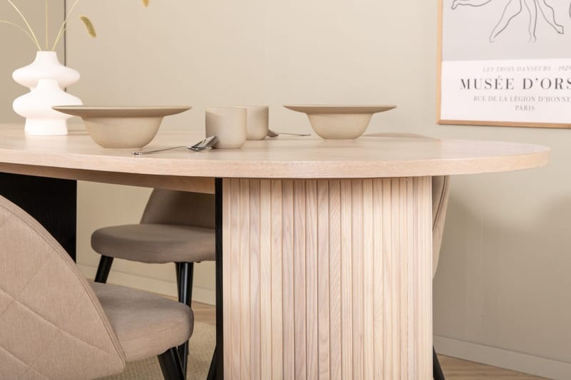Soikea ruokailuryhmä Venture Home Bianca, Velvet Valkolakattu - Huonekalut - Pöytä & ruokailuryhmä - Ruokailuryhmä