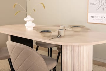 Soikea ruokailuryhmä Venture Home Bianca, Velvet Valkolakattu - Huonekalut - Pöytä & ruokailuryhmä - Ruokailuryhmä