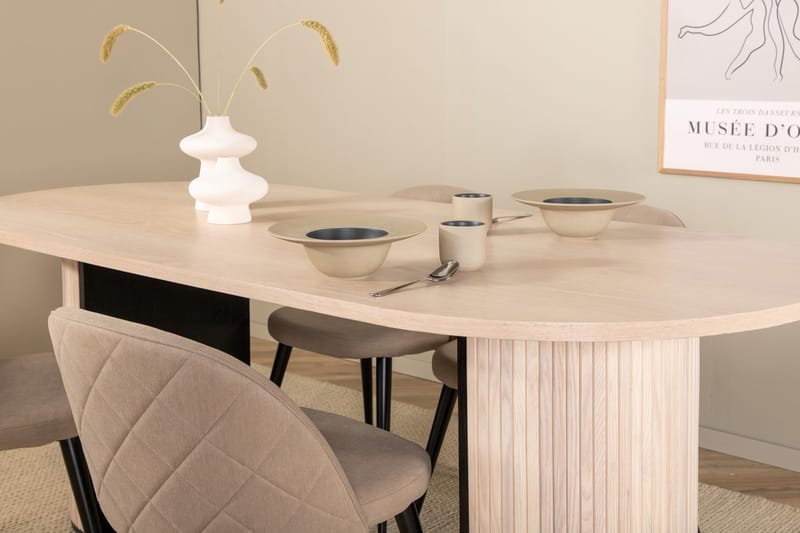 Soikea ruokailuryhmä Venture Home Bianca, Velvet Valkolakattu - Huonekalut - Pöytä & ruokailuryhmä - Ruokailuryhmä