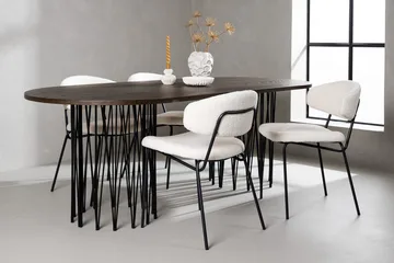 Soikea Stone-ruokapöytä 220x100x74 cm ja 4 Chico-ruokatuolia - Huonekalut - Pöytä & ruokailuryhmä - Ruokailuryhmä
