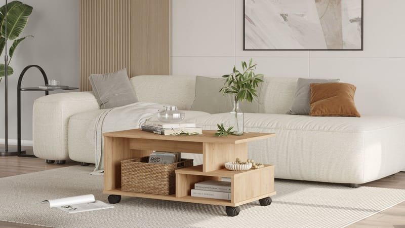 Solven sohvapöytä 90x42,5x51 cm - Tammi - Huonekalut - Pöytä & ruokailuryhmä - Sohvapöytä