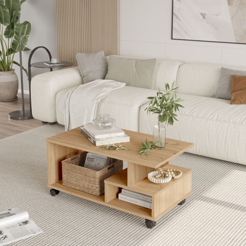 Solven sohvapöytä 90x42,5x51 cm - Tammi - Huonekalut - Pöytä & ruokailuryhmä - Sohvapöytä