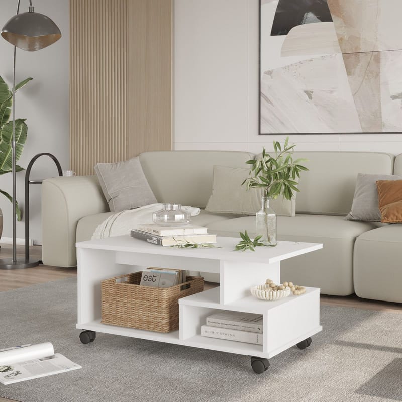 Solven sohvapöytä 90x42,5x51 cm - Valkoinen - Huonekalut - Pöytä & ruokailuryhmä - Sohvapöytä