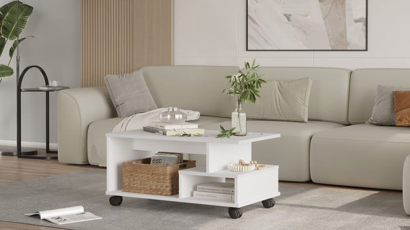 Solven sohvapöytä 90x42,5x51 cm - Valkoinen - Huonekalut - Pöytä & ruokailuryhmä - Sohvapöytä