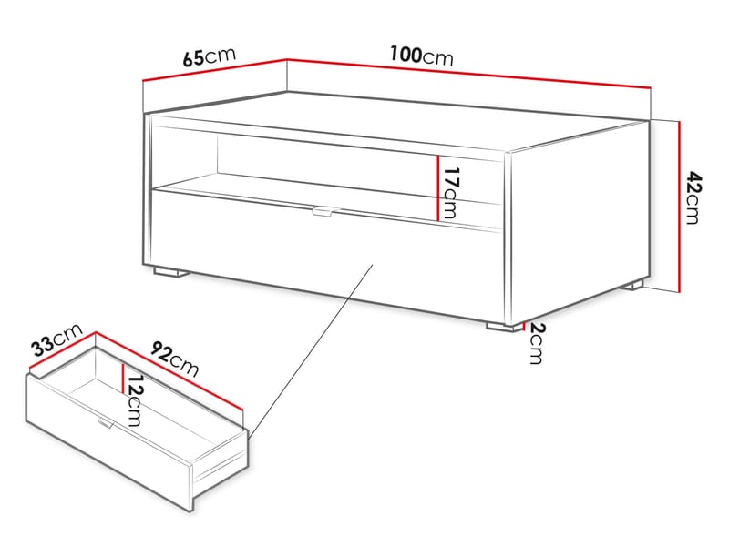Sovren Sohvapöytä 100 cm - Ruskea - Huonekalut - Pöytä & ruokailuryhmä - Sohvapöytä