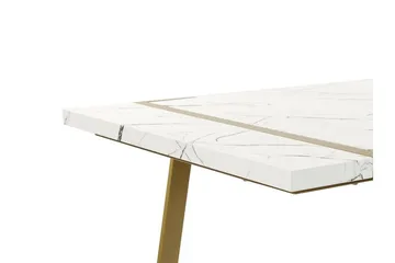 Stensby Ruokapöytä 90x200 cm - Valkoinen Kulta - Huonekalut - Pöytä & ruokailuryhmä - Marmoripöydät