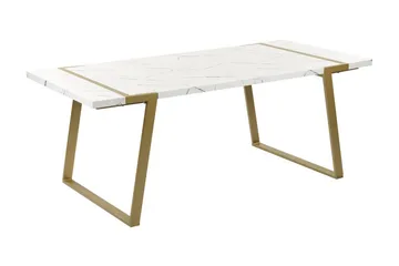Stensby Ruokapöytä 90x200 cm - Valkoinen Kulta - Huonekalut - Pöytä & ruokailuryhmä - Marmoripöydät