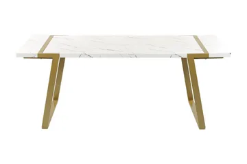 Stensby Ruokapöytä 90x200 cm - Valkoinen Kulta - Huonekalut - Pöytä & ruokailuryhmä - Marmoripöydät