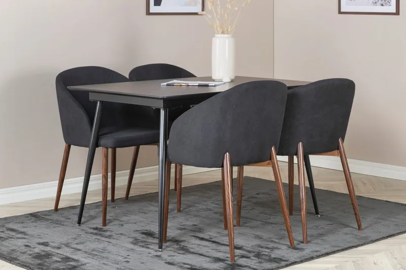 Suorakulmainen ruokailuryhmä Venture Home Silar, Arch, musta