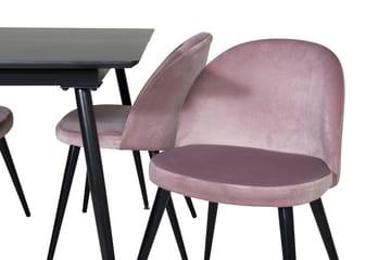 Suorakulmainen ruokailuryhmä Venture Home Silar, Velvet - vanha roosa - Huonekalut - Pöytä & ruokailuryhmä - Ruokailuryhmä