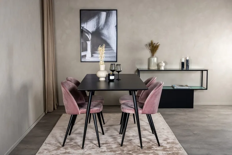 Suorakulmainen ruokailuryhmä Venture Home Silar, Velvet, vanha roosa