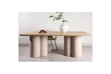 Suorakulmainen ruokapöytä Olivia - beige, 210x100x75 - Huonekalut - Pöytä & ruokailuryhmä - Ruokapöydät & keittiön pöydät
