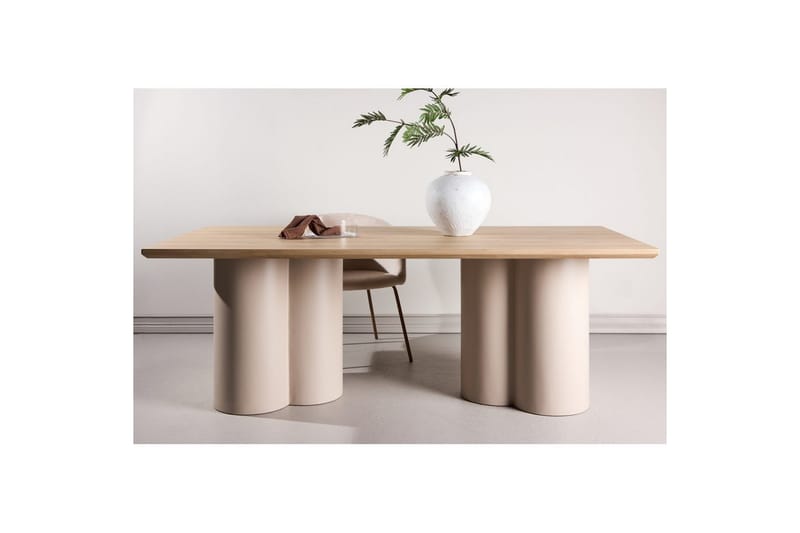 Suorakulmainen ruokapöytä Olivia - beige, 210x100x75 - Huonekalut - Pöytä & ruokailuryhmä - Ruokapöydät & keittiön pöydät