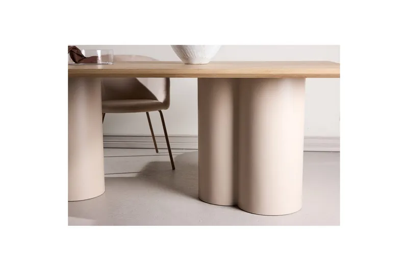 Suorakulmainen ruokapöytä Olivia - beige, 210x100x75 - Huonekalut - Pöytä & ruokailuryhmä - Ruokapöydät & keittiön pöydät