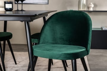 Suorakulmainen Silar-ruokailuryhmä 120-160 cm ja 4 Velvet-ruokatuolia - vihreä - Huonekalut - Pöytä & ruokailuryhmä - Ruokailuryhmä