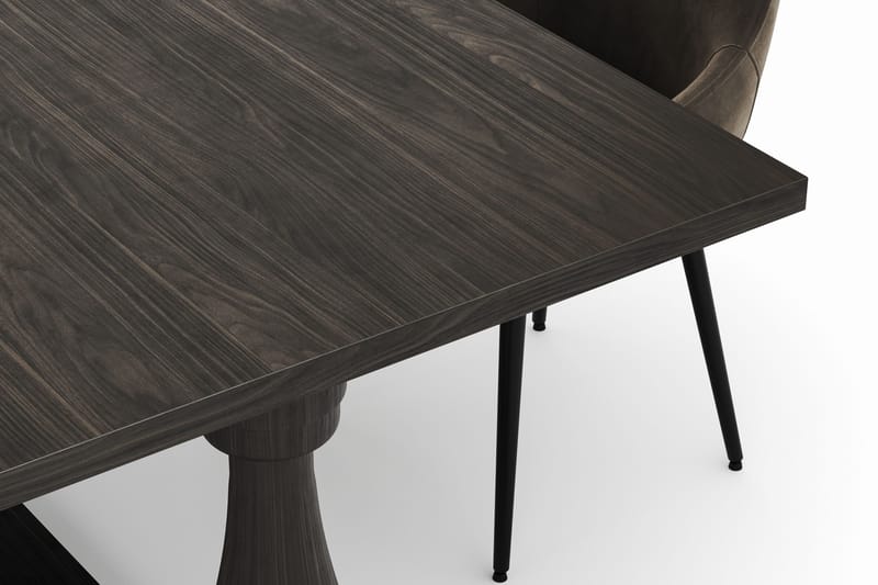 Suzon Ruokailuryhmä 200x100cm 4 Alsarp Ruokatuolilla - Ruskea - Huonekalut - Pöytä & ruokailuryhmä - Ruokailuryhmä