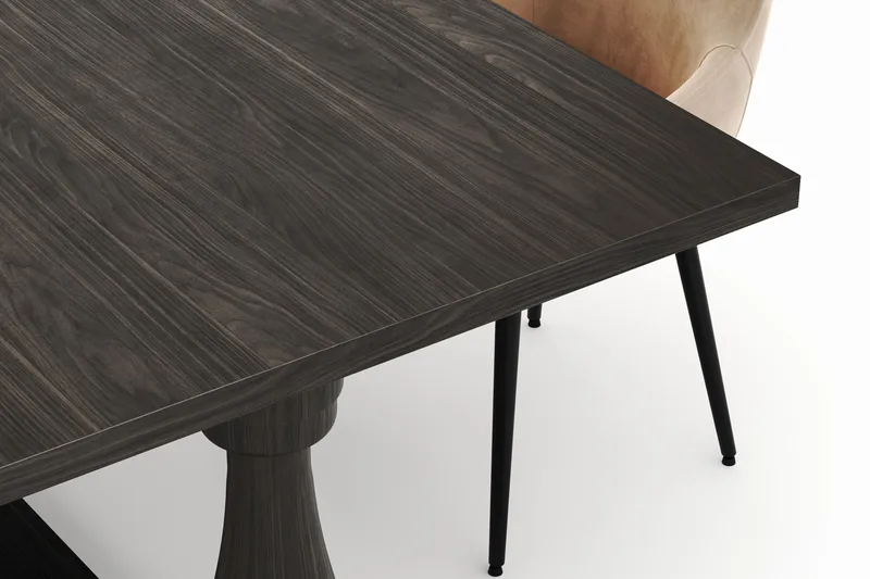 Suzon Ruokailuryhmä 200x100cm 4 Alsarp Ruokatuolilla - Ruskea - Huonekalut - Pöytä & ruokailuryhmä - Ruokailuryhmä