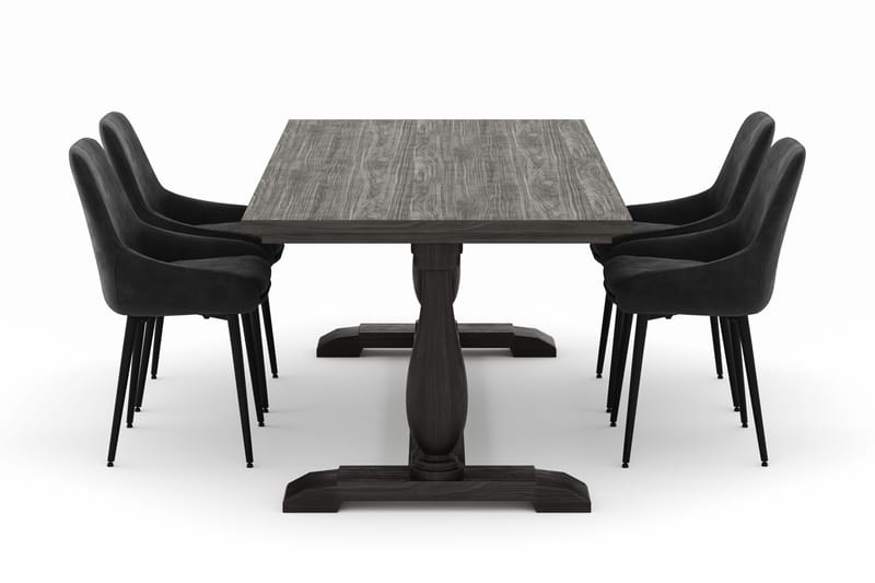 Suzon Ruokailuryhmä 200x100cm 4 Alsarp Ruokatuolilla - Ruskea - Huonekalut - Pöytä & ruokailuryhmä - Ruokailuryhmä