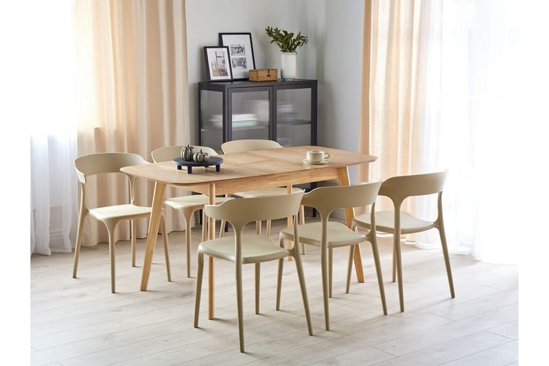 Taber Ruokapöytä Jatkettava 120-150x75 cm - Vaalean Ruskea - Huonekalut - Pöytä & ruokailuryhmä - Ruokapöydät & keittiön pöydät