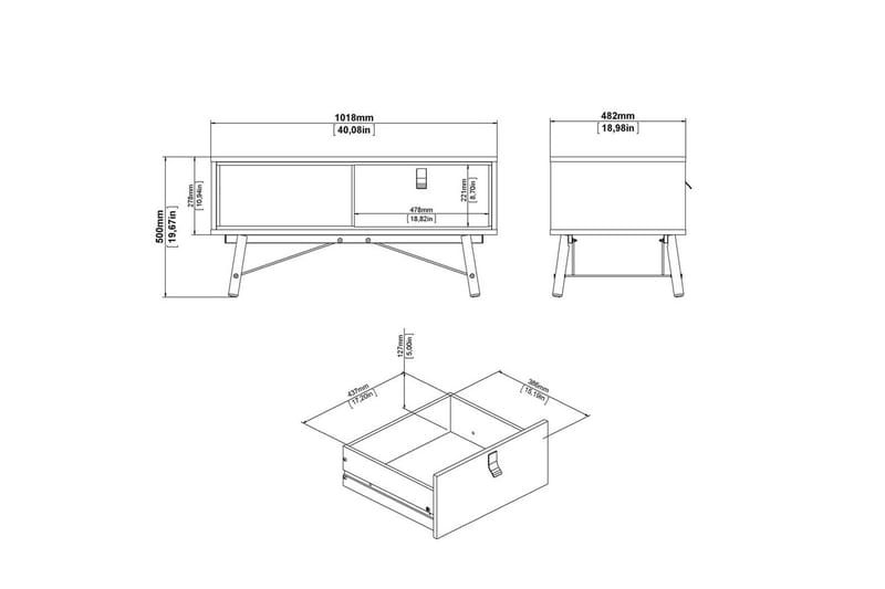 Tadami Sohvapöytä 102 cm - Luonnonväri - Huonekalut - Pöytä & ruokailuryhmä - Sohvapöytä