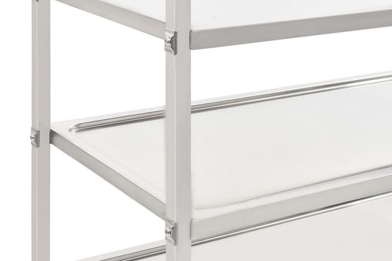 5-tasoinen tarjoiluvaunu 107x55x147 cm ruostumaton teräs - Hopea - Huonekalut - Pöytä & ruokailuryhmä - Tarjoiluvaunu - Tarjoiluvaunut